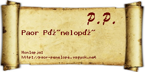 Paor Pénelopé névjegykártya